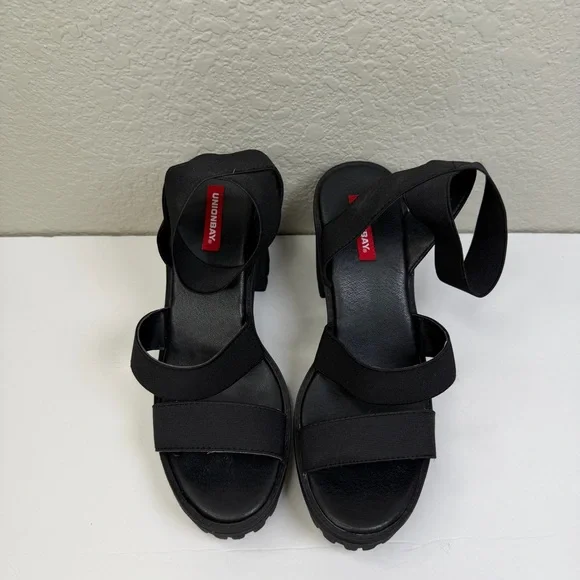 Union Bay Women’s Black Lucca Platform Chunky Block Heel Strappy Sandals Sz 8.5 - Picture 2 of 10